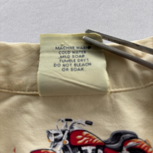 Winnie Fashion L Hawaiian Aloha Shirt Motorcycles Hibiscus Made in Hawaii Cotton - Picture 4 of 9